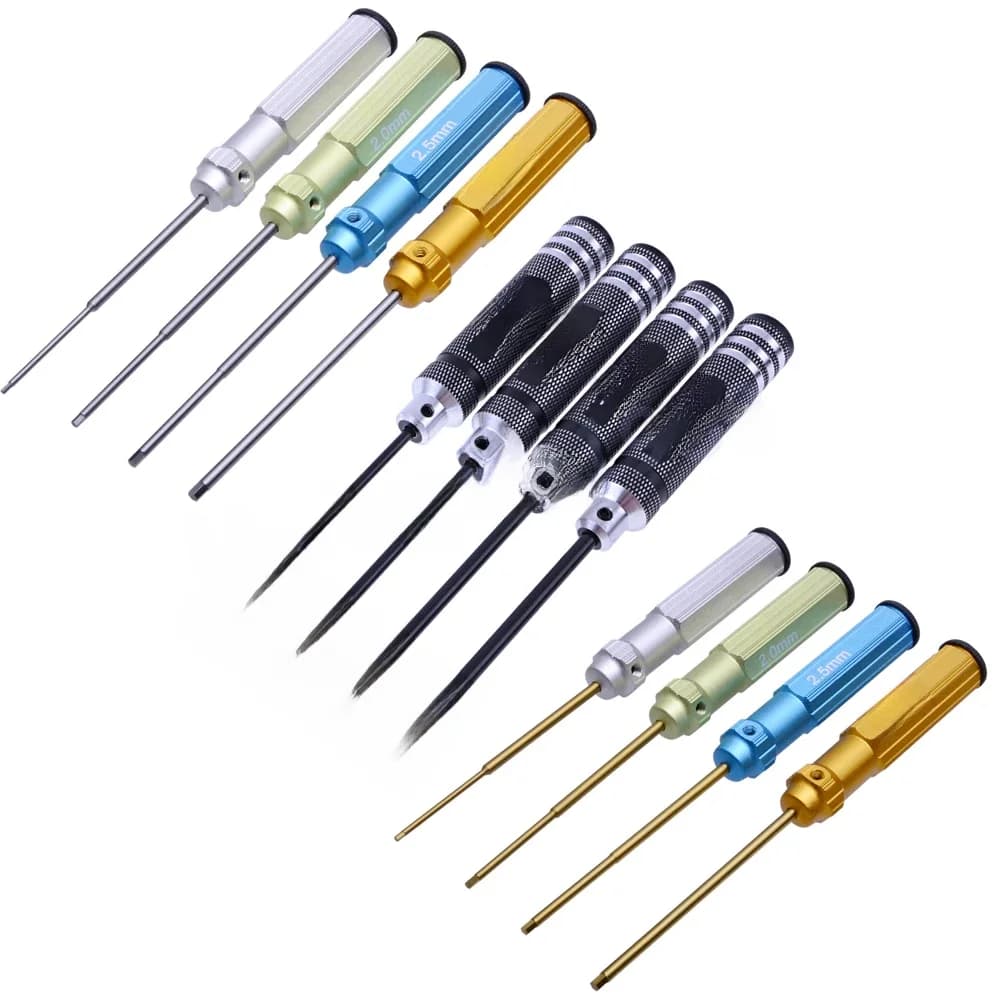 RC Gereedschap 4-delige hex schroevendraaier set titanium plating gehard 1.5 2.0 2.5 3.0mm schroevendraaier Voor RC helicopter Boot Auto speelgoed