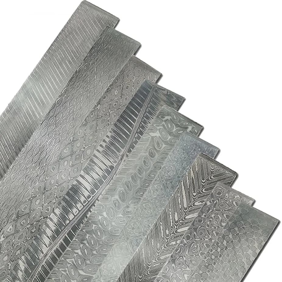Dropshipping Huishoudelijke Diy Handgemaakte Damascus Staal Balde Blank Bar Diy Mes Knuppels Maken Grondstof Warmte Behandeld 22x3x0.3CM