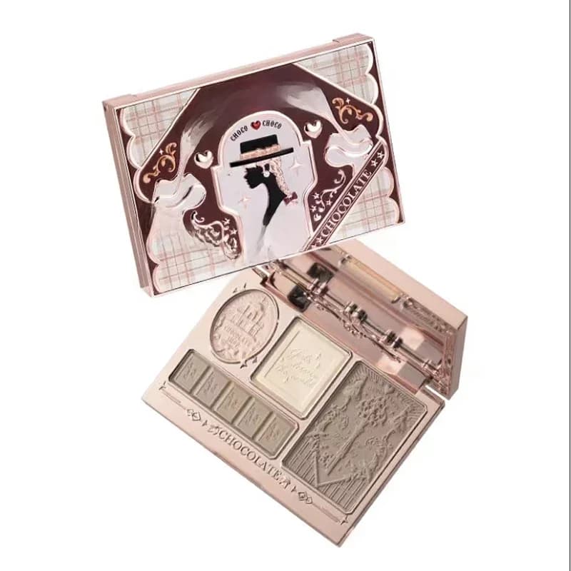 Flower Knows Chocolate Wonder-Shop Highlighter Contour Powder Face Palette voor dames Bronzer Illuminator originele high-end make-up