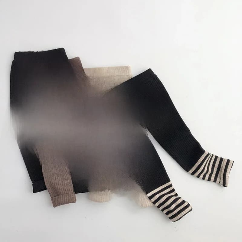 MILANCEL 2026 Lente Hoge Elastische Gebreide Kinderen Trui Broek Skinny Solid Peuter Jongens Meisjes Leggings Broek voor 1-6y