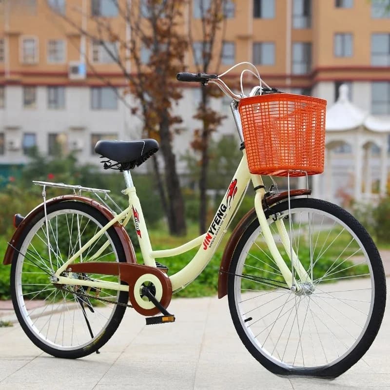 Damesfiets Dames 24-inch Lichtgewicht woon-werkfiets Heren Gewone volwassen student Stad Dame Commuter Bike Pedaalfiets