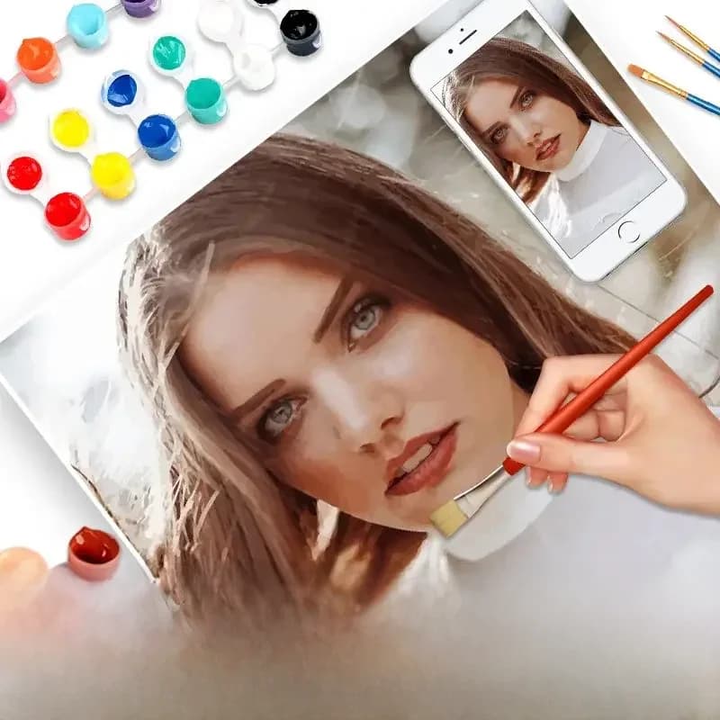 PhotoCustom kleuren op nummer figuur foto aangepaste acryl handgeschilderde muur kunst schilderij van nummers voor volwassen kits Home Decor