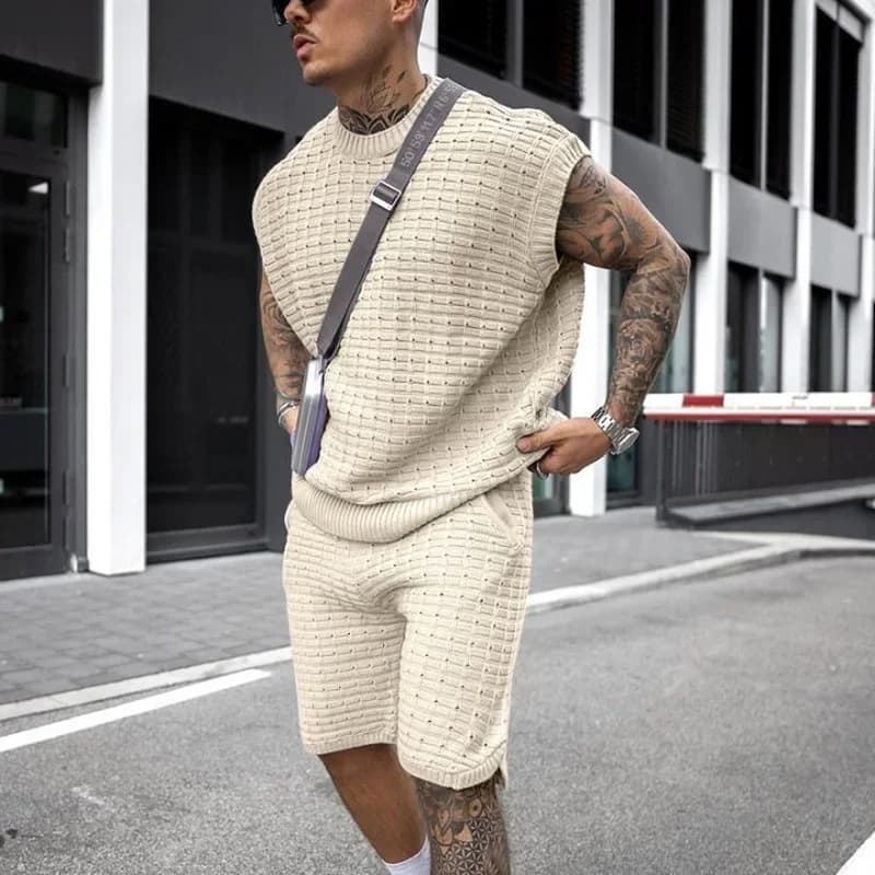 Zomer Heren Sets Sport Vrije tijd Dagelijks Losse Trend Korte Mouw Pak Streetwear Mannen Shorts Set Ropa Para Hombre