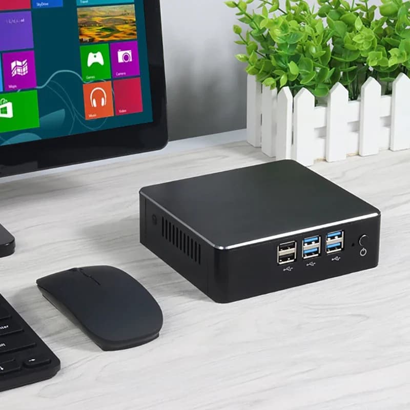 XCY Mini PC Intel Core Processor I7 5500U I5 5200U I3 5005U 8GB DDR3L 128GB 256GB SSD 300Mbps WiFi 8x USB-poorten Windows 10 Linux