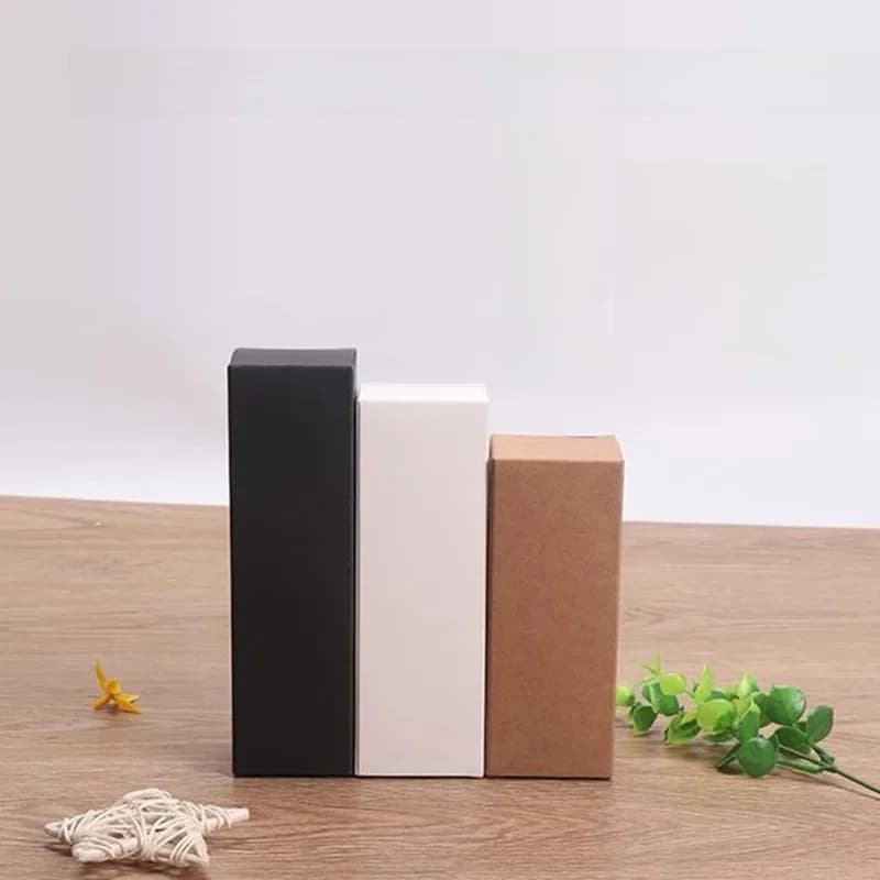 100 stuks - 10 ml/20 ml/30 ml/50 ml/100 ml blanco wit zwart kraftpapier doos voor druppelflesje cosmetica partij geschenkdozen ventielbuizen