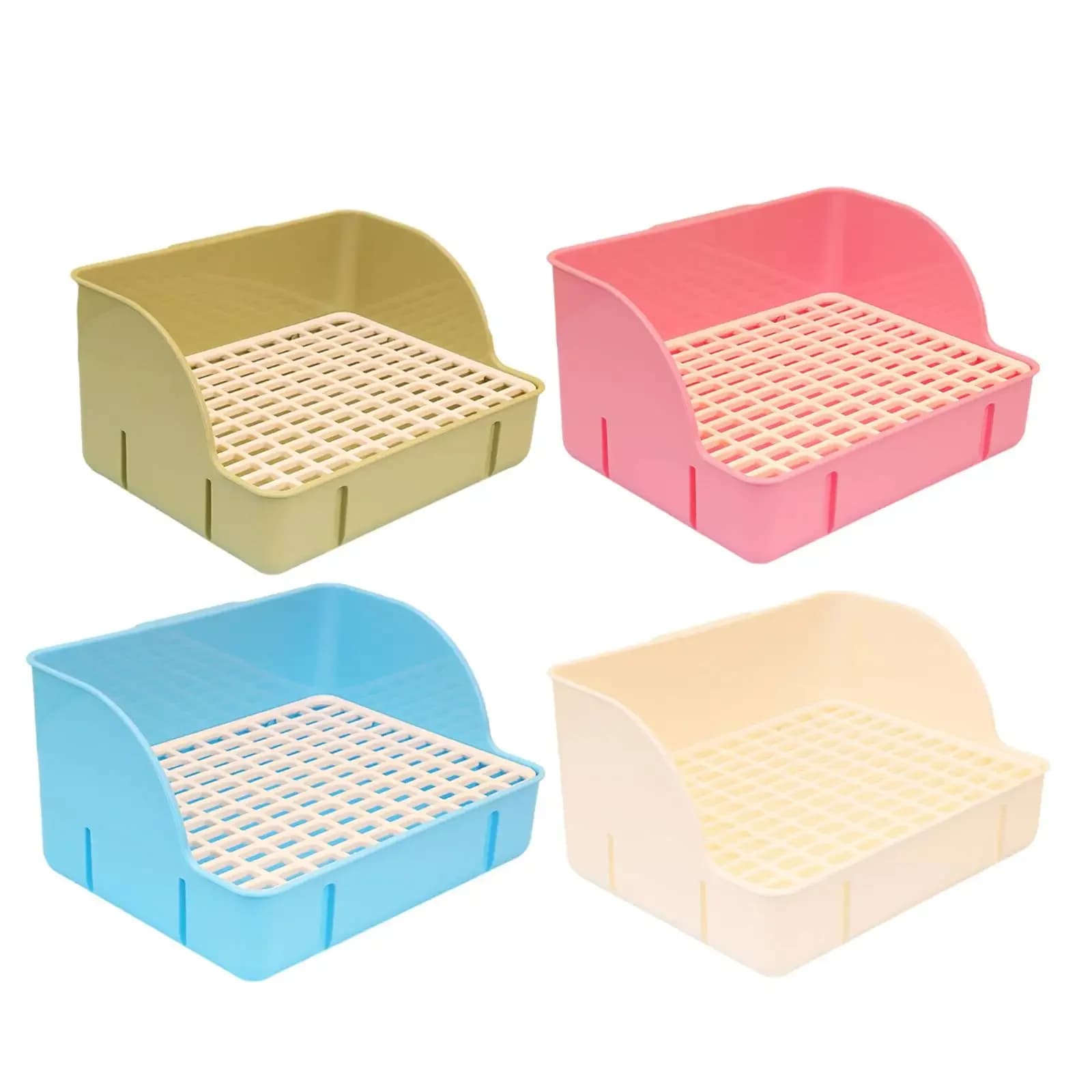 Konijnenbak Pee Pan Tray Huisdierentoilet Hoektoiletbox Kattenbak Bunny Trainer voor kleine dieren Chinchilla's Ratten