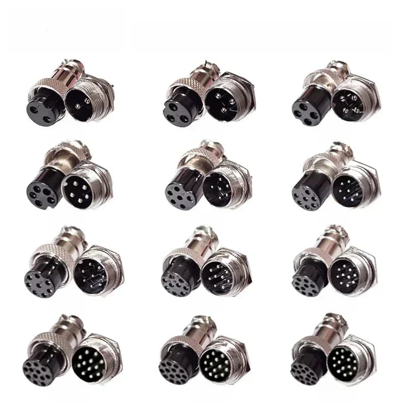 Yidi 5/10Set GX12 GX16 GX20 2 3 4 5 6 7 8 9 10 12 14 15 pin Man Vrouw Lc Kabel Aviator Aviation Ronde Connector Plug Socket