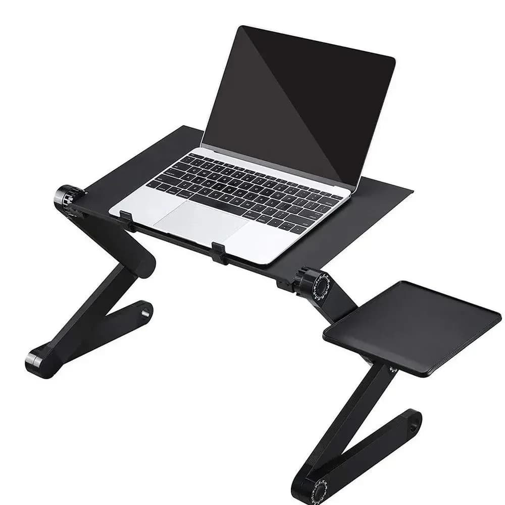 Verstelbare aluminium computer PC bureau, draagbare laptop tafelstandaard, thuis bed, kantoor laptop houder met muis Pad, 360 graden