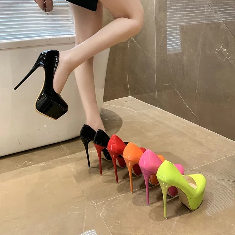 Aphixta Hot Koop 16.5 cm Dunne Hakken Platform Pompen Vrouwen Party Dance Pompen 5.5 cm Platform Super Hoge Hakken Mode pompen