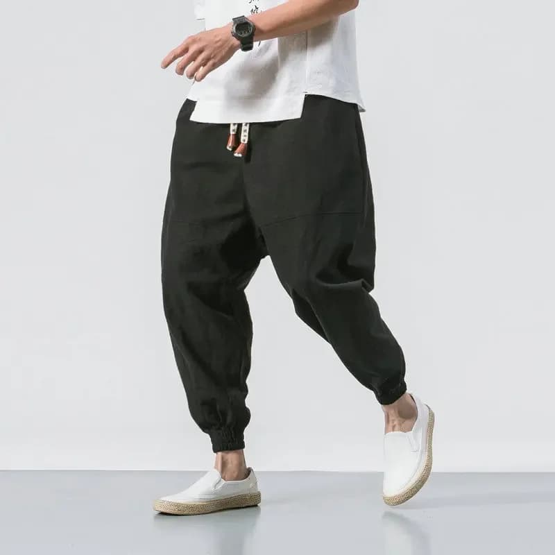 Nieuwe Heren Jogging Broek Streetwear Losse Casual Katoenen Linnen Broek Man Harem Broek Harajuku Oversized Heren Joggingbroek 5xl