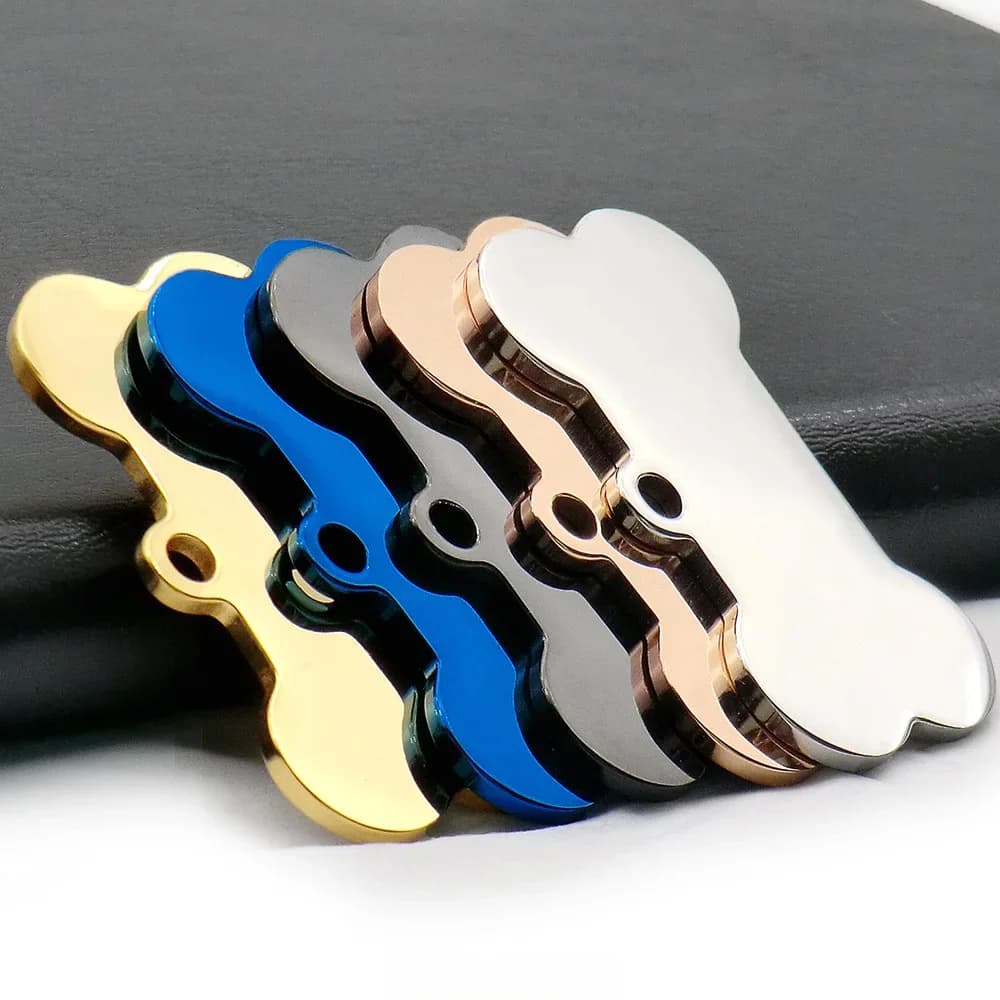 20 stuks kat hond ID tag hond gepersonaliseerde roestvrijstalen halsband bot huisdier charme huisdier naam hanger bot ketting kraag puppy plaat