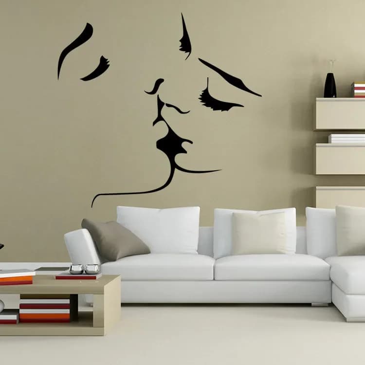 Romantische Kus Minnaar Muursticker Zoenen Man Vrouwen Vinyl Muurschildering Decoratieve Sticker Voor Slaapkamer Verwijderbare Paar Poster 5021