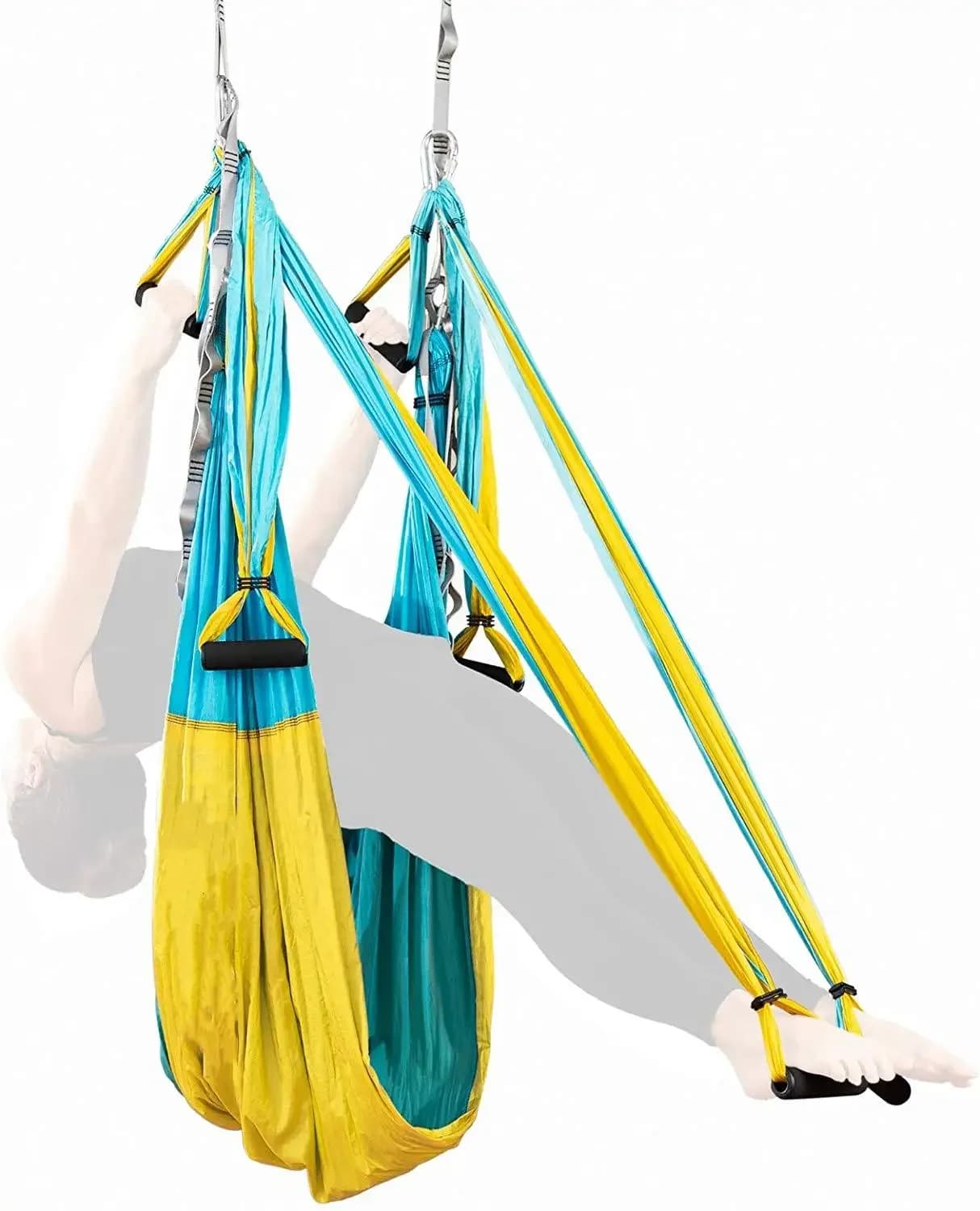 2.5*1.5 M Aerial Yoga Hangmat Anti-Zwaartekracht Inversie Swing Of Yoga Verlengriem + Plafond Opknoping Lade Voor Home Gym