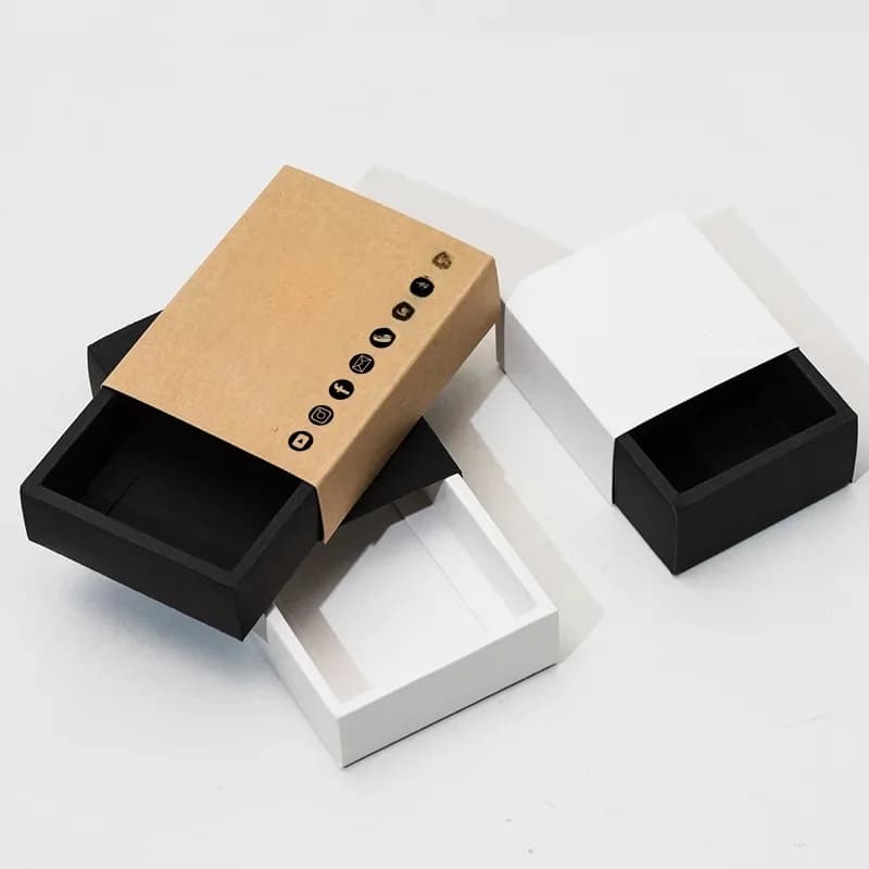 10 stks/partij geschenkdoos lade stijl snoep sieraden verpakking kraftpapier doos geschikt voor bruiloft gunsten met aangepast logo