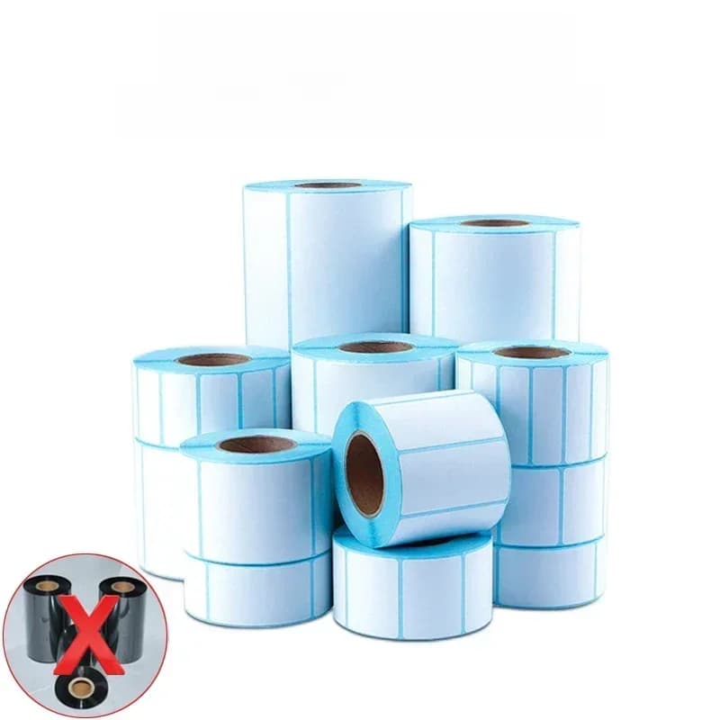 1Roll Breedte 40/50/60/70/80/90/100mm Zelfklevende Stickers Verzending Thermische Label Barcode geen Carbon Band Vereist