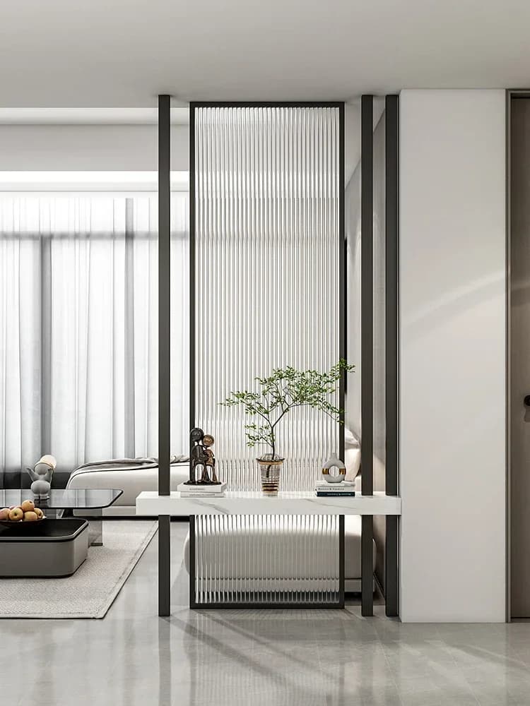 Lichte Luxe Scherm Partitie Gehard Changhong Glas Woonkamer Ingang Massief Hout Decoratie Huis Moderne Eenvoudige Ingang