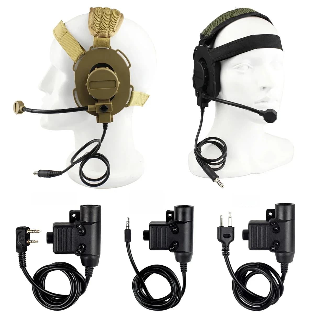 Outdoor Tactische Headset Microfoon Bowman Elite II Headset U94 PTT Voor Kenwood Baofeng UV-5R Radio CS Jachtuitrusting