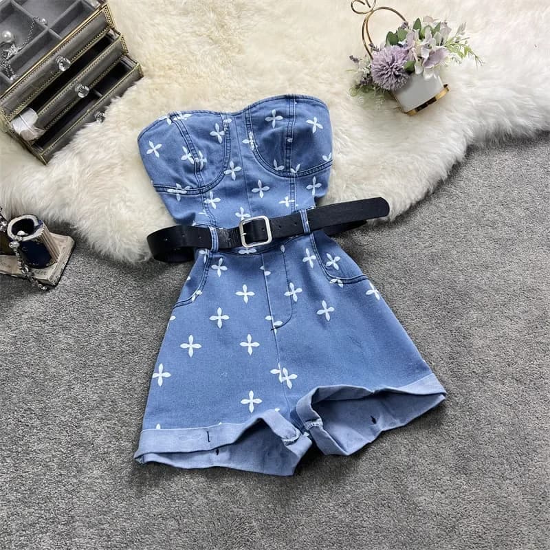 Zomer Vrouwen Jeans Rompertjes Beach Speelpakjes Slash Hals Sexy Denim Party Mouwloze Overalls Mode Vestidos