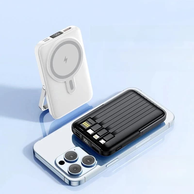 20000 mAh Magsafe Power Bank Magnetische draadloze powerbank met kabelstandaard voor iPhone 16 Xiaomi Samsung draagbare inductielader