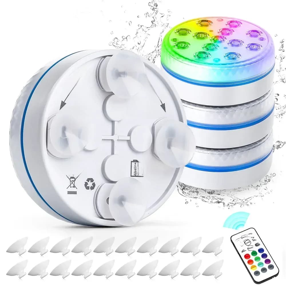 Bijgewerkt dompelbaar 13LED onderwaterlicht met afstandsbediening Onderwaterzwembadlicht IP68 Heldere lamp RGB voor vijver/zwembad/aquarium