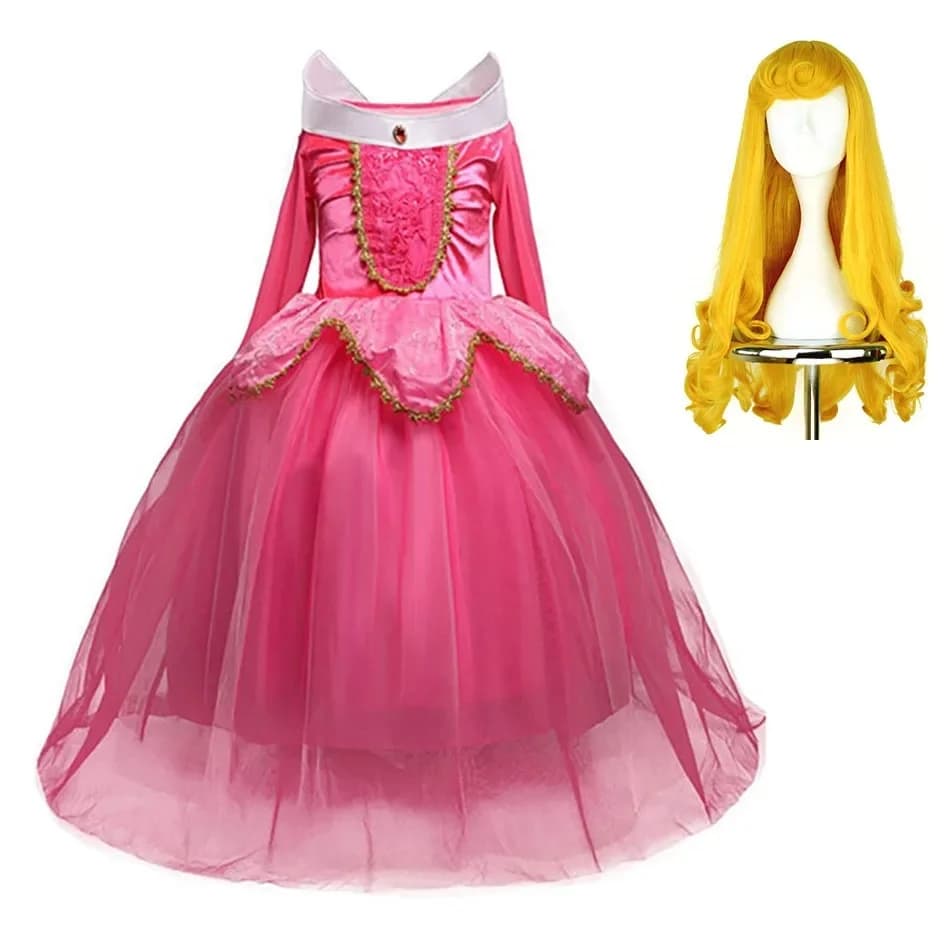 Meisjes Aurora Jurk Doornroosje Kostuum Kinderen Prinsessenjurk Kinderen Halloween Verjaardagspartij Outfit Kleding