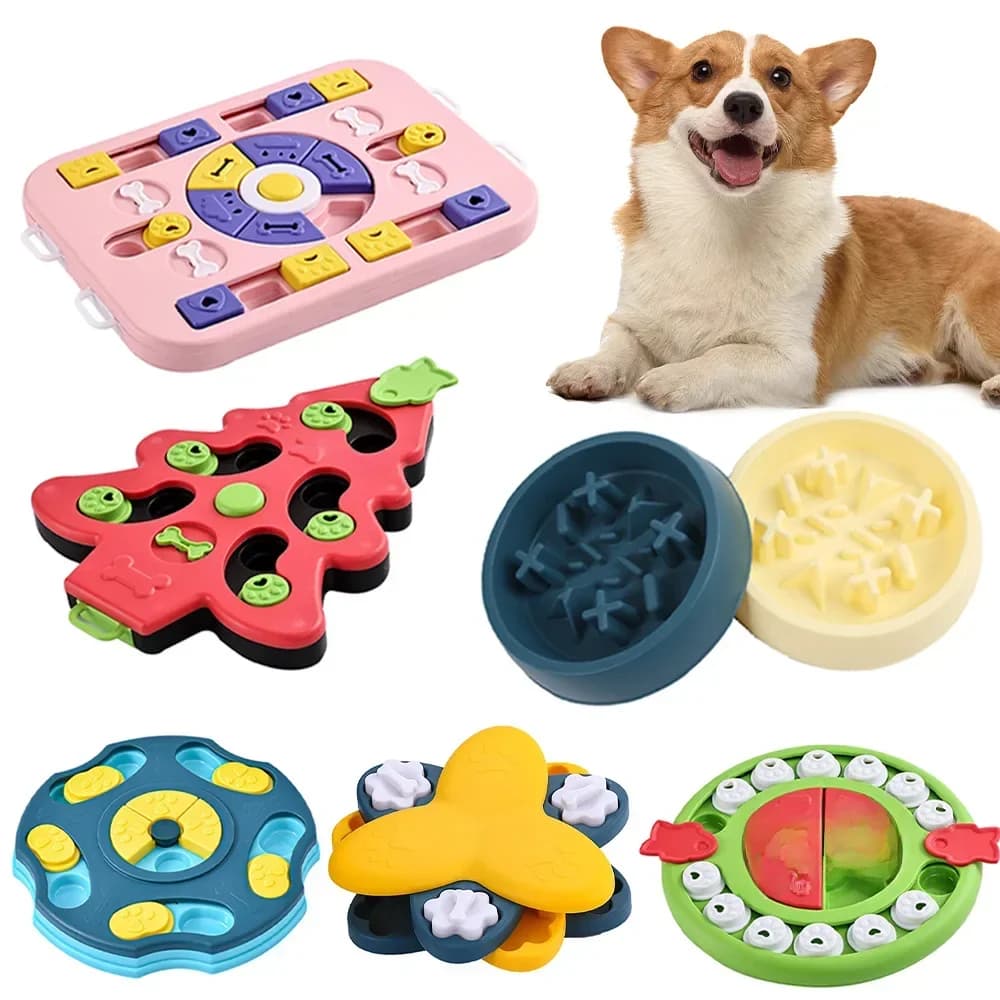 Puppy IQ Voedseldispenser Langzaam eten Antislipkom Huisdier Kat Honden Trainingsspel Hond Puzzel Speelgoed Slow Feeder Interactief Verhogen