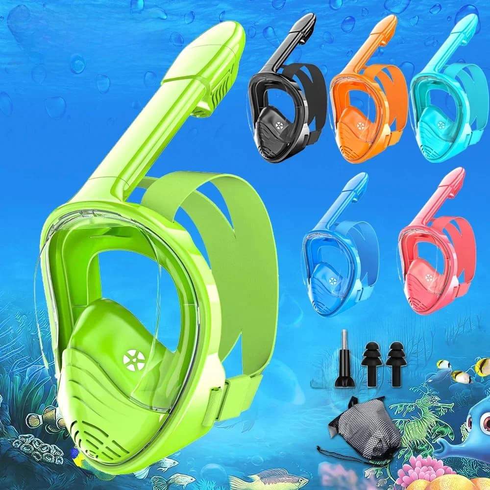 Volgelaatssnorkelmasker voor kinderen Duikmasker met afneembare camerabevestiging Breed zicht Anti-condens Anti-lek Snorkelen Zwemmen voor kinderen