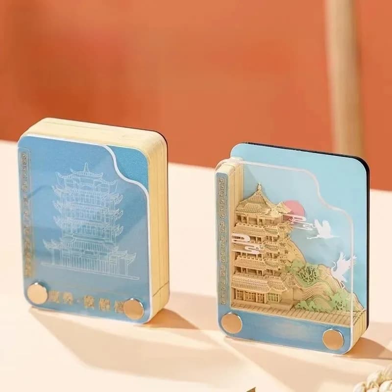 3D Memo Pad Papier Carving Sticky Notes Papier Creatief Architectonisch Tafelblad Ornament Verjaardag Nieuwjaar Valentijnsdag Cadeau