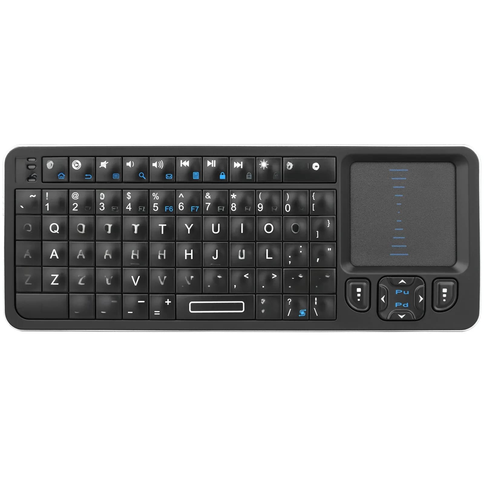 Rii K06 Mini Bluetooth-toetsenbord, 2,4 GHz draadloos toetsenbord met achtergrondverlichting en IR Learning Touchpad Android TV Box, Mac, laptop,