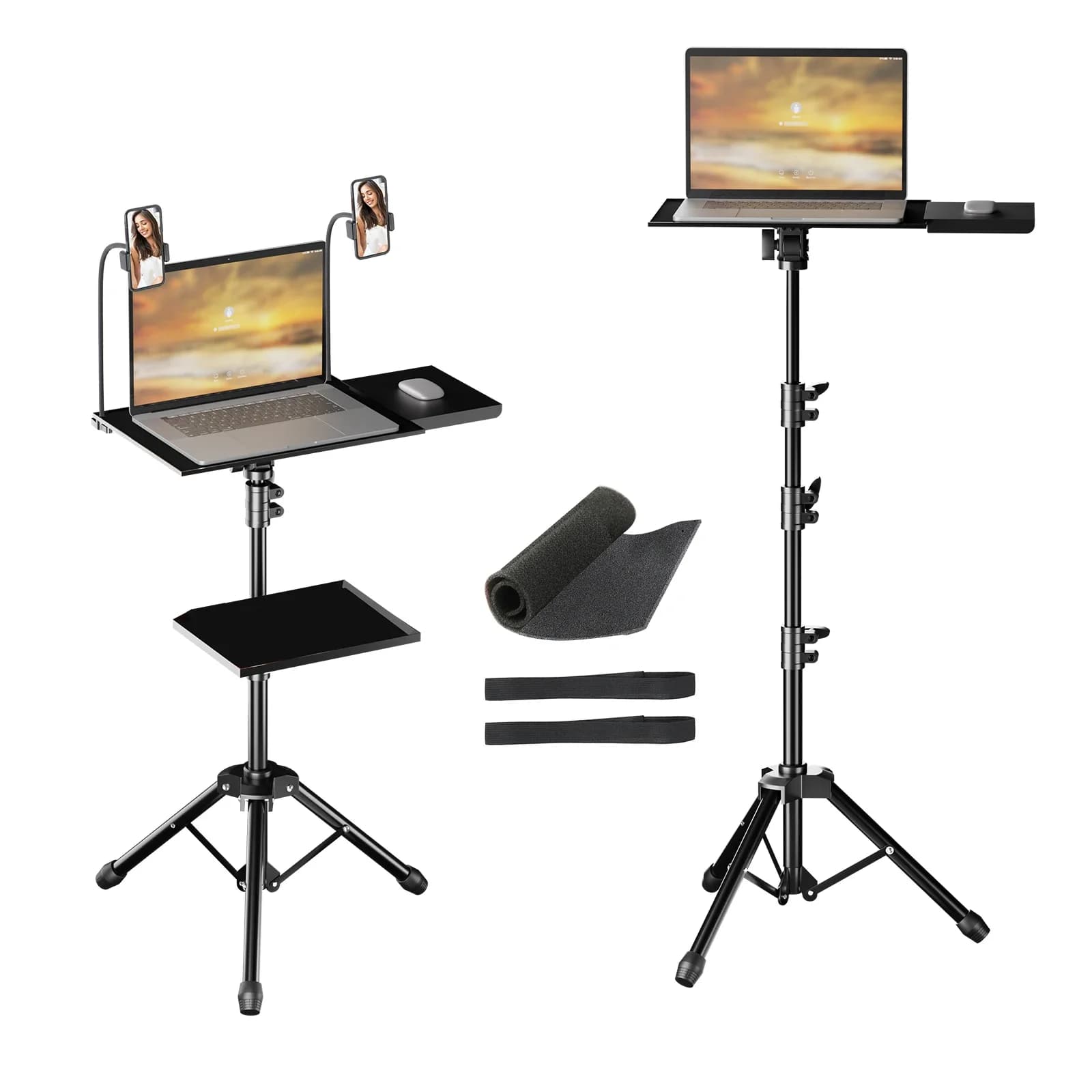 145cm Projector Statief Laptop Statief Verstelbare Hoogte 23 tot 63" Staande Bureau Buiten Computer Bureau Stand voor Studio