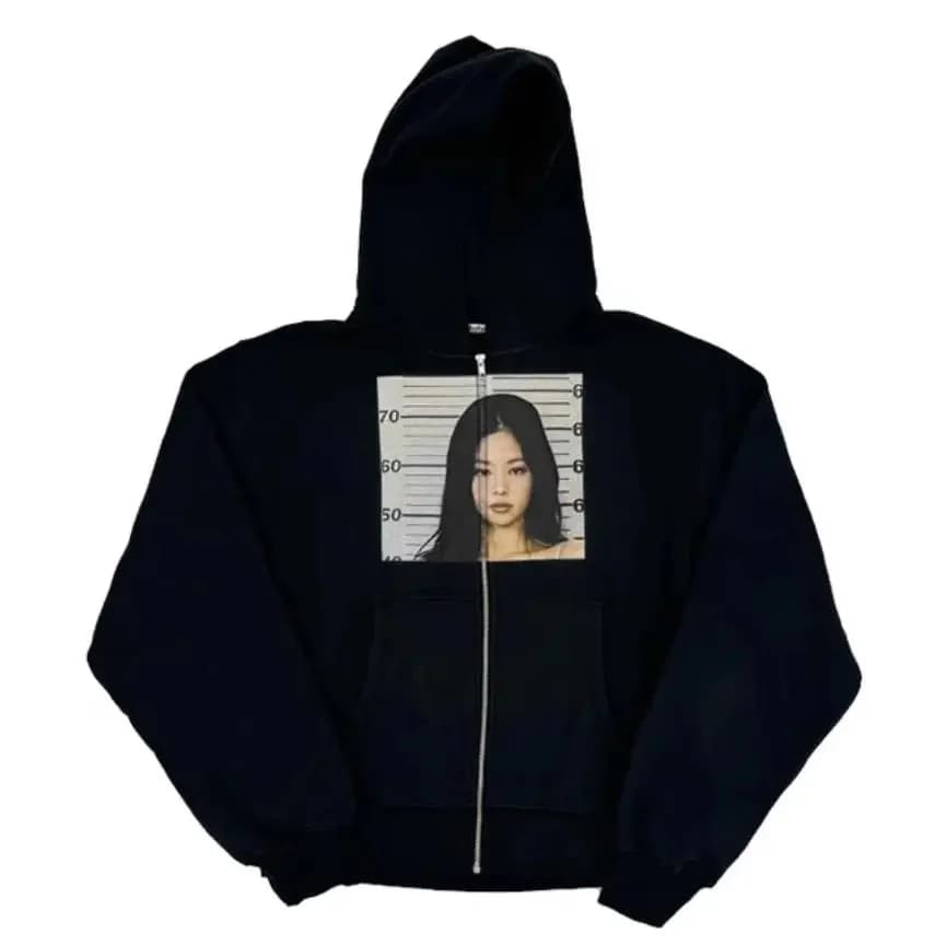 Nieuwe Mannen jennie kim tee vintage Exclusieve Tour Trui Hoodies Hoody Hoody fluwelen Katoen Dikke Fleece US N230