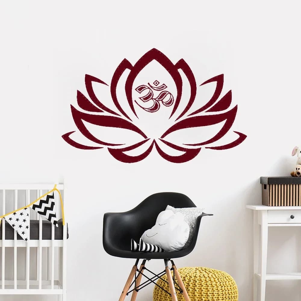 Yoga Lotusbloem OM sticker vinyl muursticker