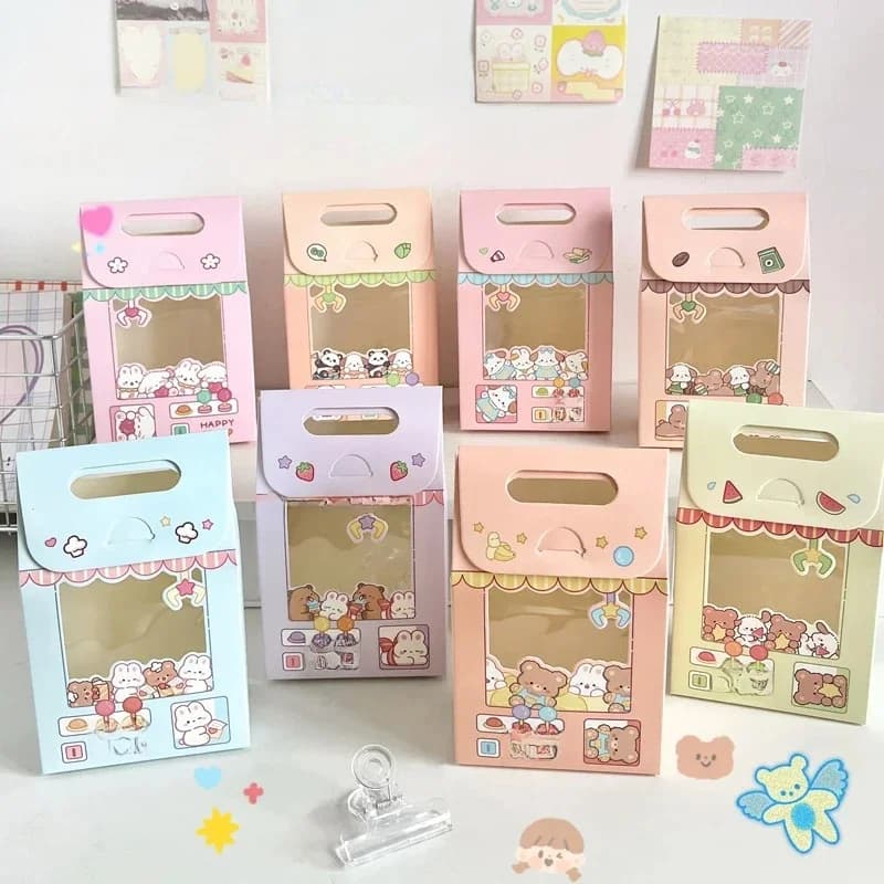 Cartoon Transparent Window Candy Boxs for Birthday Party Candy Box Gifts Biscuit Packaging Box Children's Color Handheld Boxs