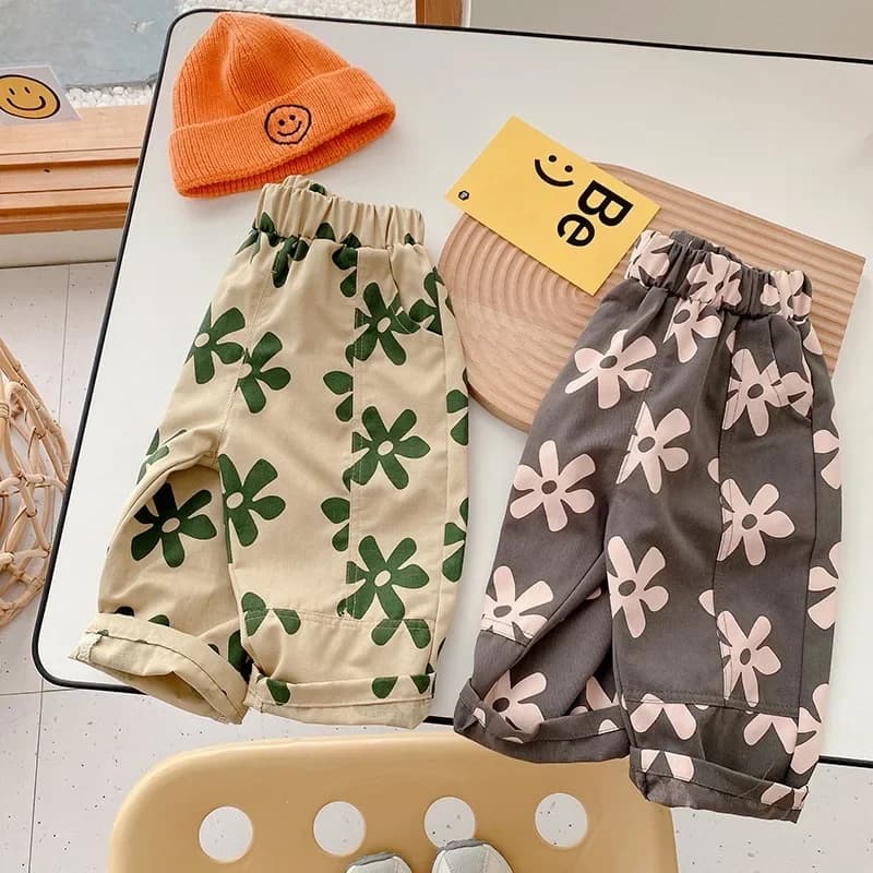 Baby Meisje Retro Bloem Losse Broek Mode Comfortabele Ademende Katoenen Broek Peuter Jongen Herfst Nieuwkomer Broek