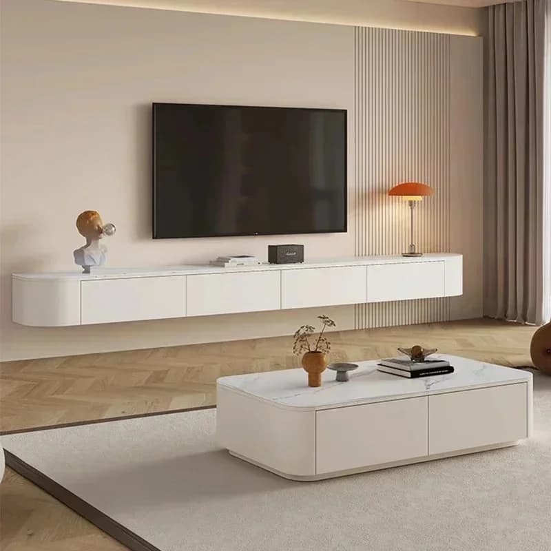 Massief houten tv-meubel, hangend tv-meubel, krasbestendig, bestand tegen hoge temperaturen, geschikt voor slaapkamers, woonkamer
