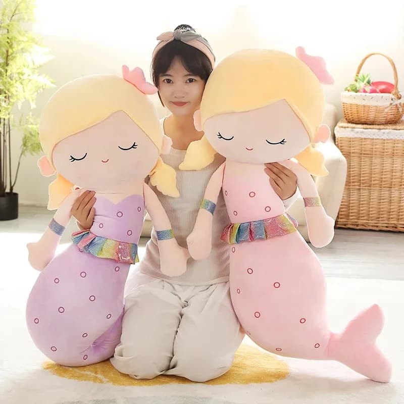 Grote Zeemeermin Hoge Kwaliteit Gevulde Katoen Knuffel Voor Meisjes Prinses Lap 125Cm Zeeleven Knuffelkussen Kids Cadeau
