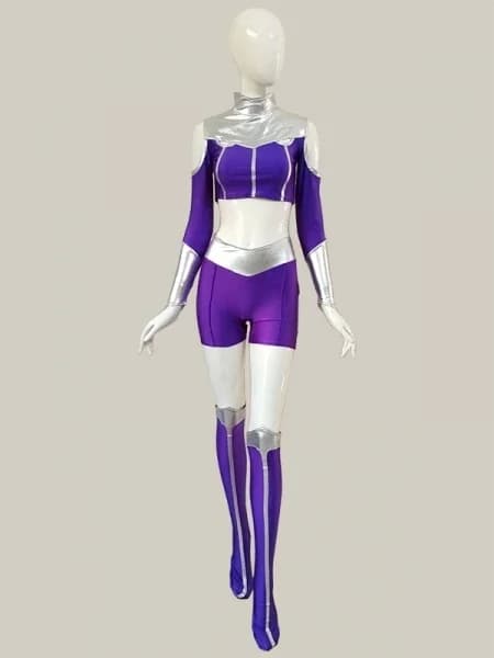 Paarse Ster-Fire Vrouw Cosplay Kostuum Spandex Zentai Kostuum Superheld Pak Halloween Kostuums Voor Vrouwen