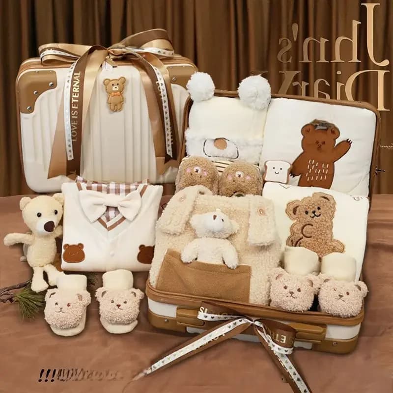 Baby Cadeau Volle Maan Honderd Dag Cadeau Baby Geschenken Luxe Pasgeboren Bijeenkomst Winter Kleding Set Geschenkdoos