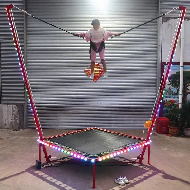 Trampoline Kinderen Buiten Grote Vierkante Indoor Licht Emitting Trampoline Park Lantaarn Bungee Jumping Bed Baby Trampoline