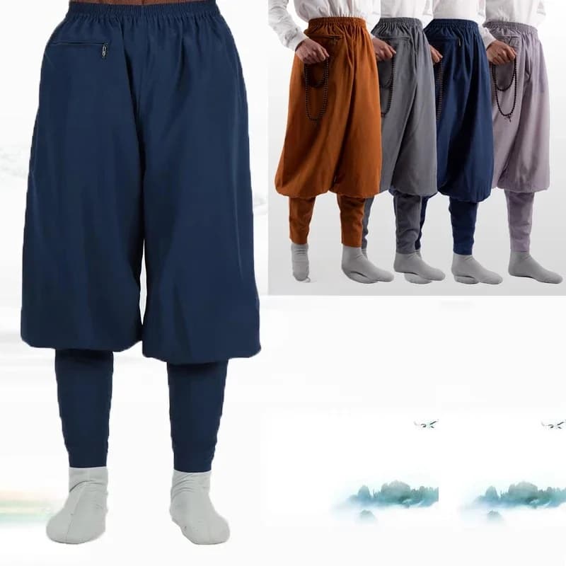 Nieuwe Heren Zomer Katoenen Monnik Broek Chinese Traditionele Broek Boeddha Shaolin Monnik Kung Fu Broek Casual Ademende Broek Man