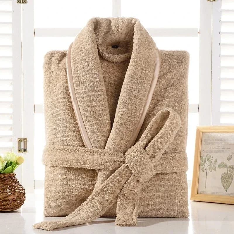 Terry Robe Vrouwen 100% Katoen Badjas Liefhebbers Bruin Gewaden Mannen Badjas Effen Handdoek Fleece Lange Nachtkleding Bruidsmeisje Gewaad Wit