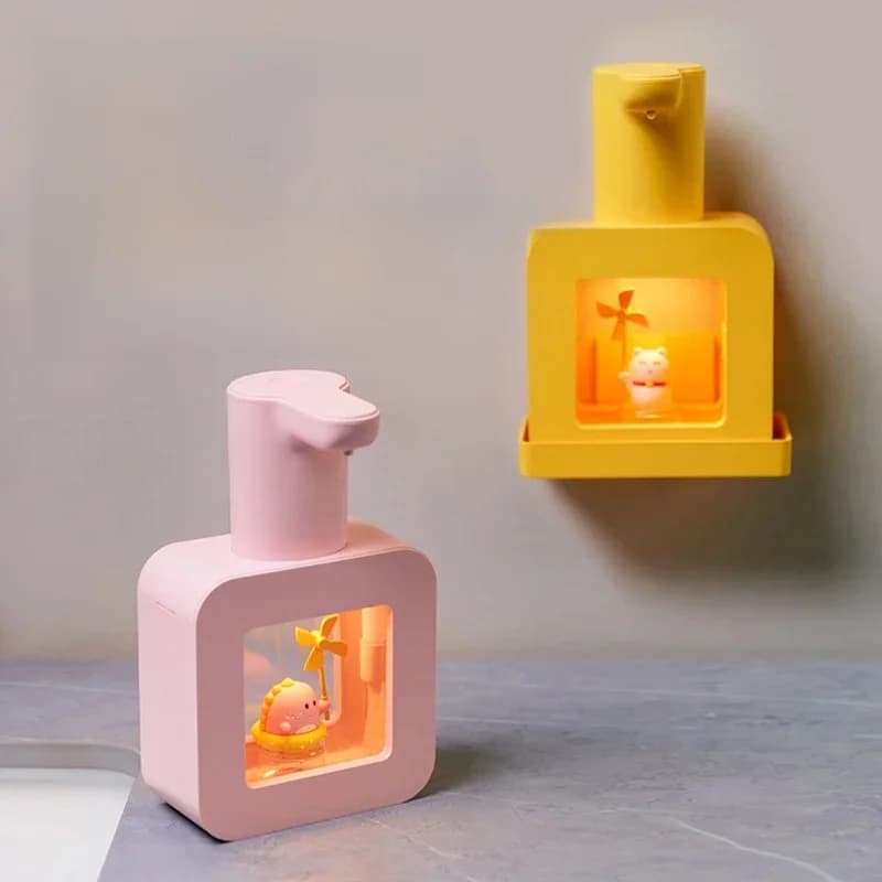 Nieuwe Automatische Zeepdispenser Schattige Pet Muur Gemonteerde Touchless Sensor Usb Opladen Cartoon Foam Handwasgereedschap 400Ml Keuken