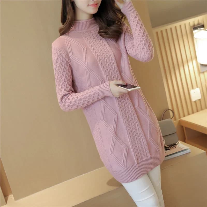 Dikke warme dames coltrui Winter dames truien en pullovers Gebreide trui met lange mouwen Vrouwelijke trui Tops