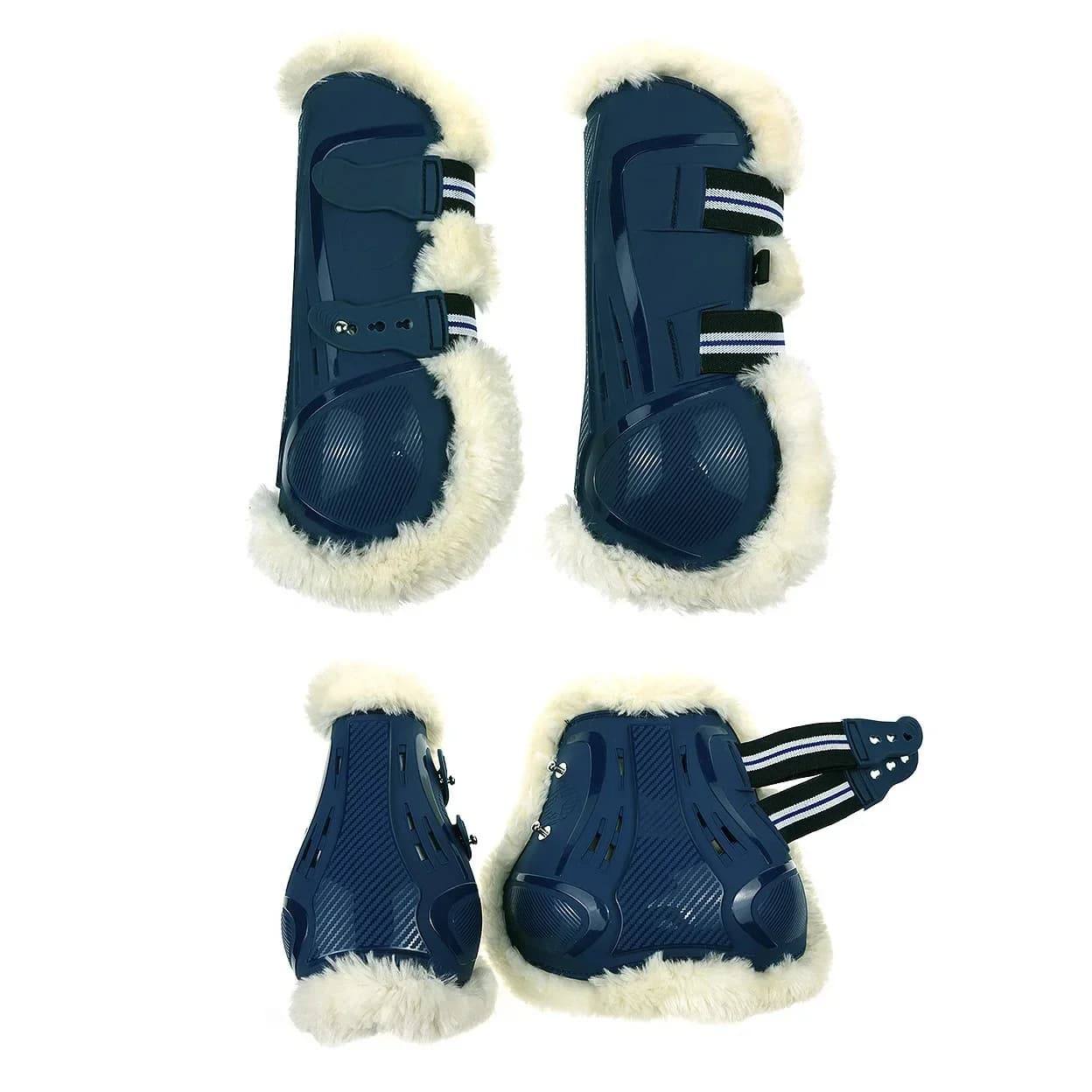 2/4 stuks paardenpeeslaarzen PU-vulling met imitatiewol binnenkussen Zachte en warme paardenbeschermende laarzen voor springen