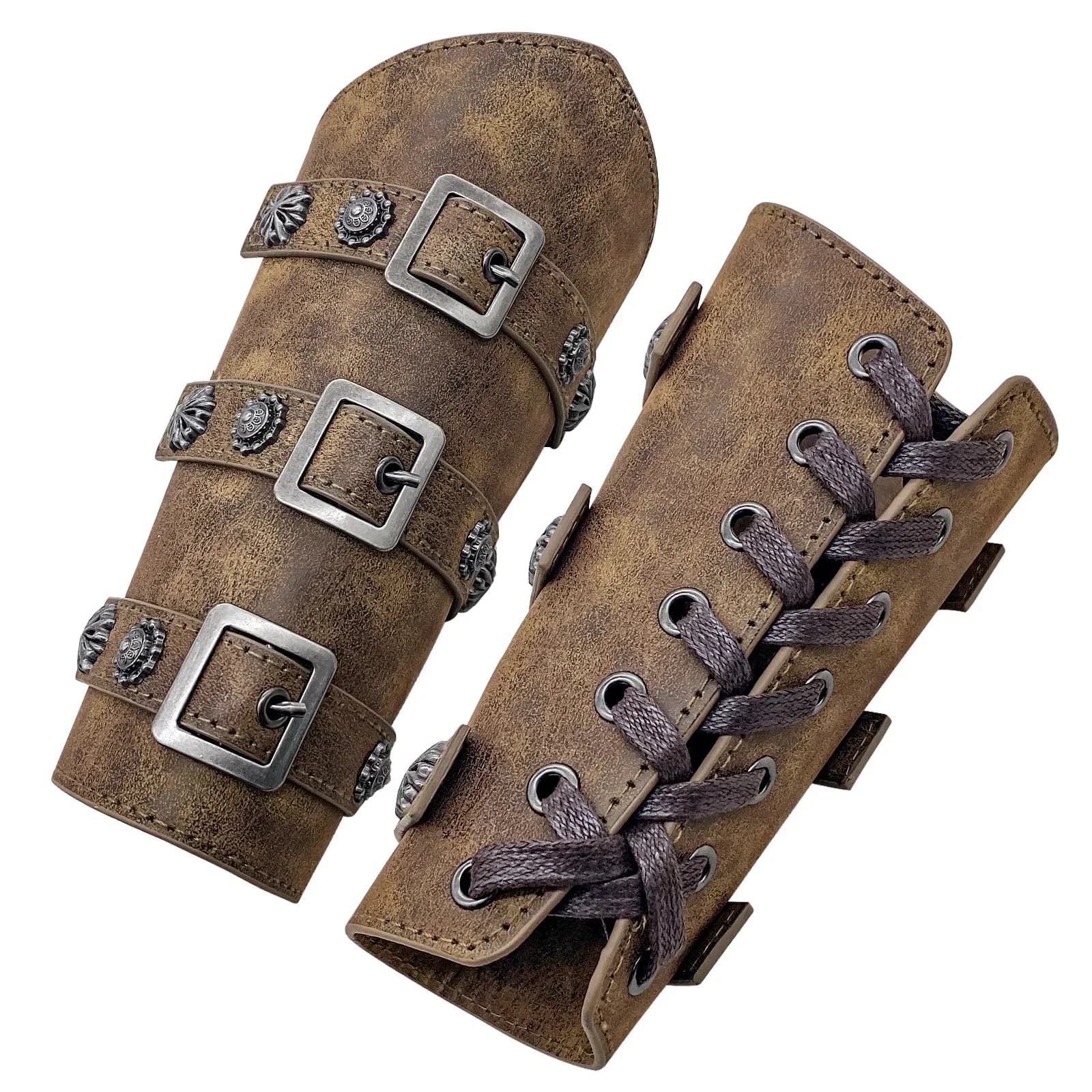 Middeleeuwse Renaissance Barbaarse Leren Arm Guard Bracer Nordic Vambracers Voor Sca Larp Festival Kostuum Onderarm Beschermer