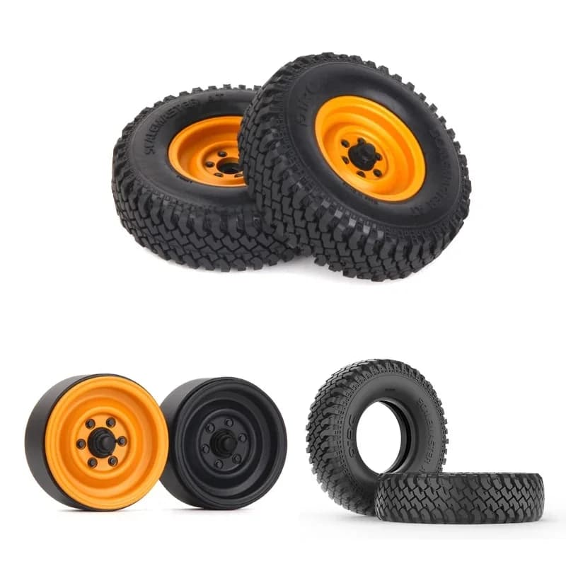 2 Stuks Kameel Cup 1.7-Inch Metalen Klim Auto Simulatie Naaf Origineel Ontwerp Loopvlak Band Voor 1/10 Rc Crawler Auto Traxxas Onderdelen