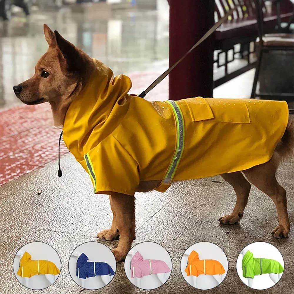 Grote hondenregenjas Corgi-mantelstijl Puppy Waterdichte hondenkleding Reflecterend huisdier Winddicht Regendicht Regenjas met capuchon voor honden