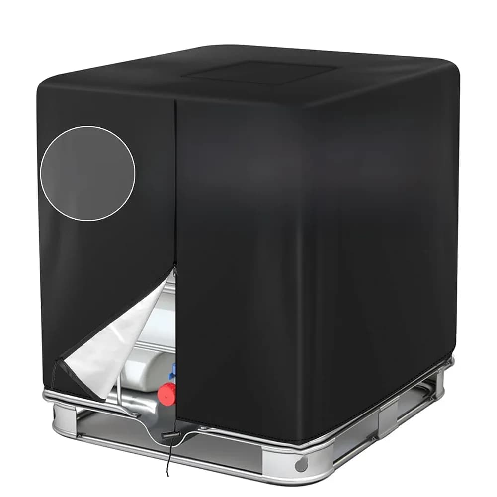 Rits IBC Tote Cover 330 Gallon voor 210D Oxford-doek 1000L Outdoor watertank beschermhoes Stof- en zonwerend (zwart/groen)
