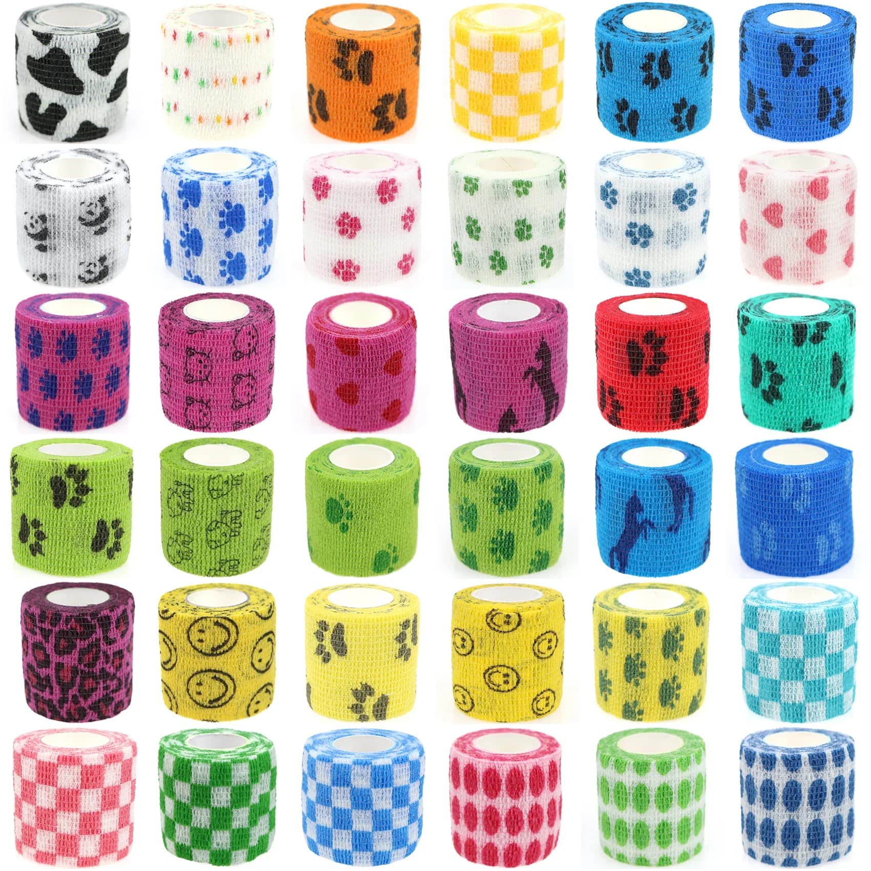 24 rollen elastische bandage zelfklevende bandage wrap samenhangende tape dierenarts wrap voor hond kat paard huisdier dieren enkelverstuikingen