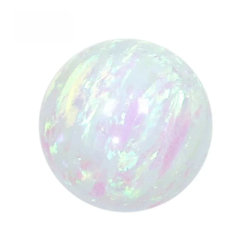 Synthetische Opaal OP16 Witte Kleur Synthetische Ronde Bal Opaal Half Gat Volledig Geboord Kralen Synthetische Opaal Groothandel